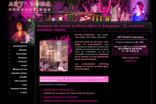 Aperçu visuel du site http://www.artsong-productions.fr