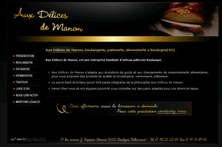 Aperçu visuel du site http://www.auxdelicesdemanon-boulogne.com