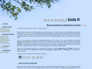 Aperçu visuel du site http://www.cantal-bois.fr