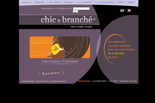 Aperçu visuel du site http://www.chicetbranche.com