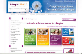 Aperçu visuel du site http://www.allergieshop.fr/