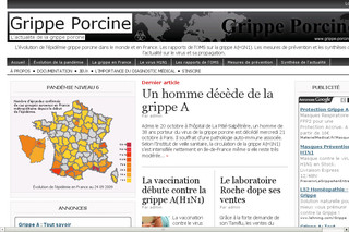Aperçu visuel du site http://www.grippe-porcine.info