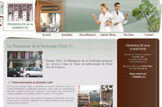 Aperçu visuel du site http://www.pharmaciedelasorbonne.fr