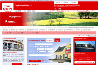 Aperçu visuel du site http://www.immobilier32.com