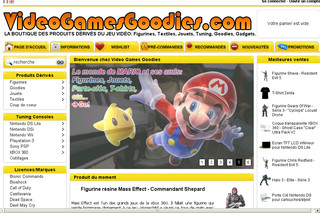 Aperçu visuel du site http://www.videogamesgoodies.com