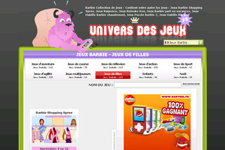 Aperçu visuel du site http://barbie.universdesjeux.fr