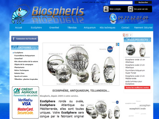 Aperçu visuel du site http://www.biospheris.com