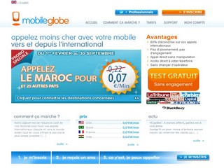 Aperçu visuel du site http://www.mobile-globe.fr