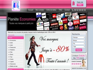 Planète Economies - Vêtement de marque prix discount avec 80% d'economie - Planeteeconomies.com
