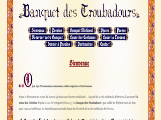 Aperçu visuel du site http://www.provins-banquet-medieval.com